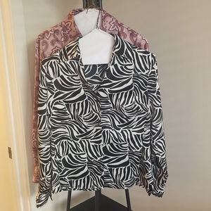 2 East 5TH Tops Pink Paisley & Black/White Animal Print Size 8P/Petite